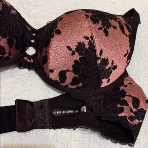 Black and Pink Lace Bra